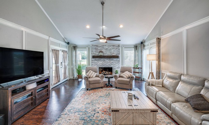 Sachse House | Pet-Friendly Sachse Home w/Patio, Fire Pit & Yard