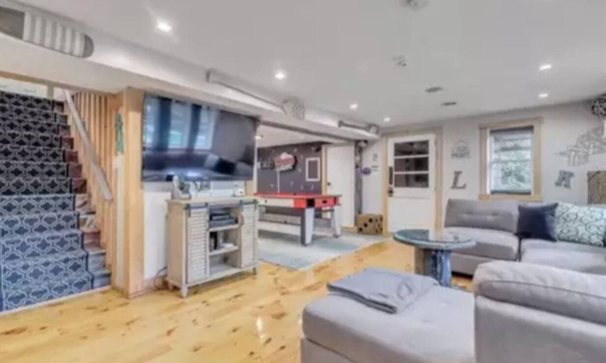 East Stroudsburg House | Poconos Vacation Home For Rent - Riverside Retreat With Inground Pool & Hot Tub.
