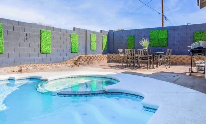 Townsite House | Pool, Spa, and Arcade at 4BR Elegant Vegas Home