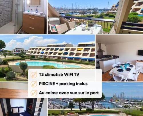 Le Grau-Du-Roi Apartment | Port Horizon - T3 terrasse vue port climatisé piscine WIFI résidence Escale Port