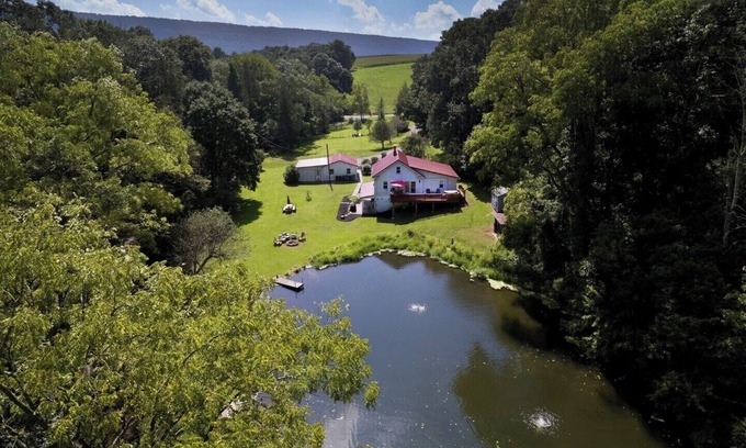 Hegins Cottage | Private and quiet setting ~ Pond and stream ~ Check us out! Look us up! Relax!