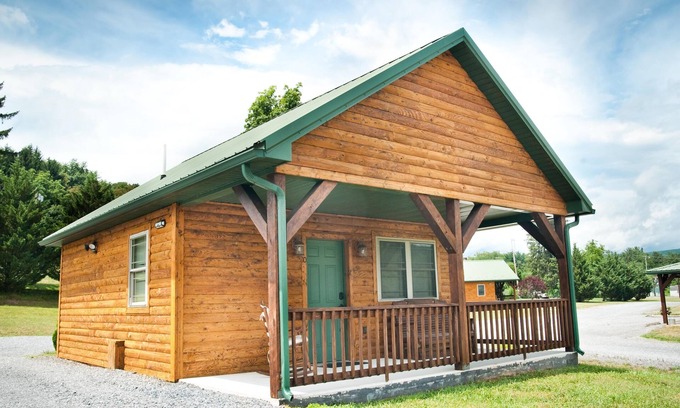 Flintstone Ski Chalet | Private cabin with two full beds. ADA accessible.