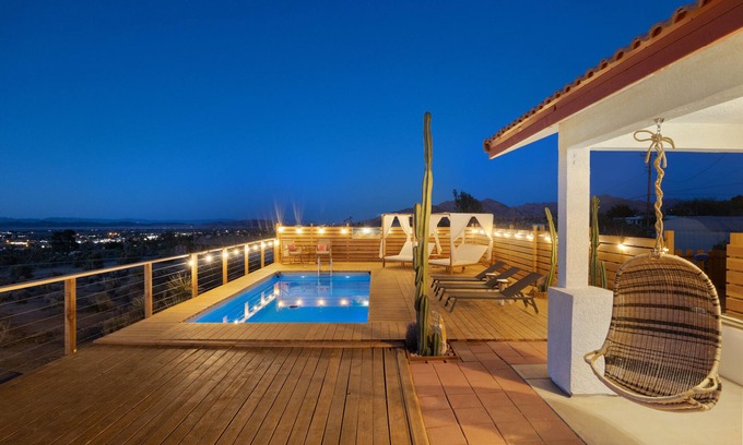 Joshua Tree House | 🌟🌵 Rancho Nopales JT - Pool, Hot Tub, Hammocks, Fast Wifi + Views! 🌵🌟