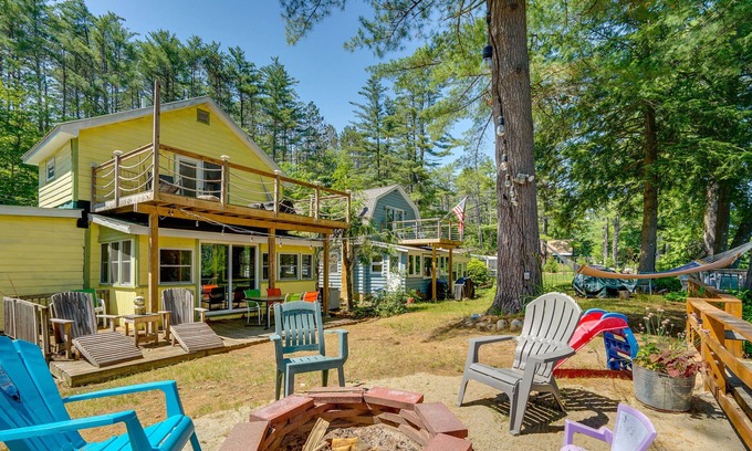 Lake Luzerne-Hadley Cottage | Riverfront Hadley Getaway w/ Fire Pit & Boat Dock!