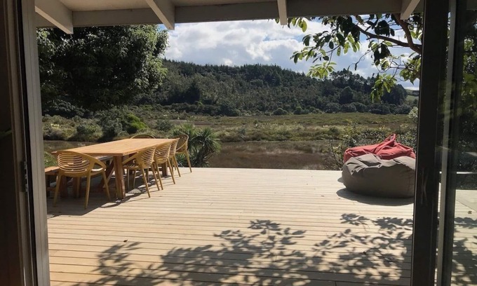 Whangamata House | Riverside Retreat - 3 Bedrooms + Fully Contained Sleepout + Hot Tub
