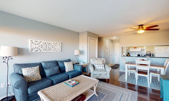 Maple City Condo | Riverview condo near the lake with beach access, fireplace, patio & cable