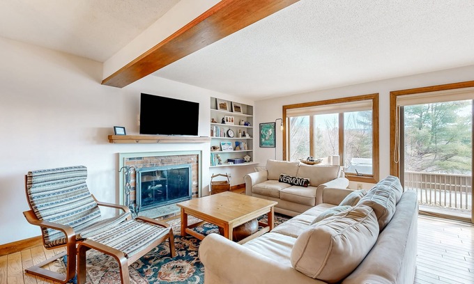 Quechee House | Saltbox townhome with views & fireplace - near Quechee Club, golf, & skiing