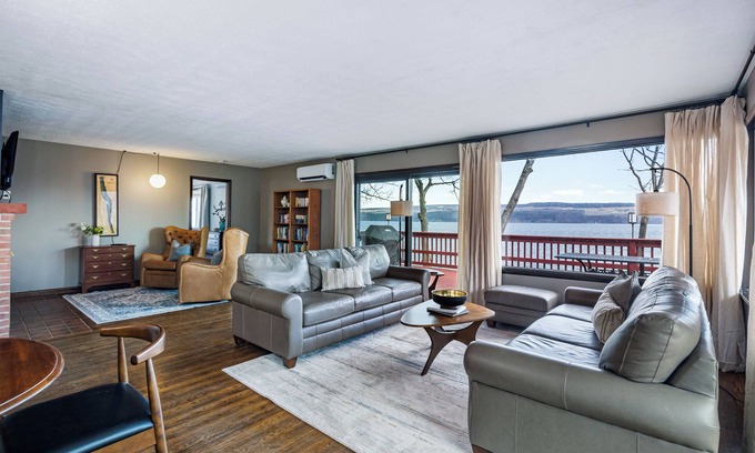Valois House | Seneca Vista: rural lake home on Seneca lake, large yard, private lake access
