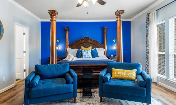 Cibolo House | Serene Views in Schertz-luxury 5BR retreat w/private pool, trails & game room.