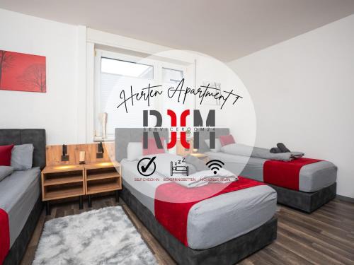 Westerholt Apartment | Serviceroom24 - Apartment 1 in Herten WLAN - Smart-TV - 24-7 Check-in und Küche
