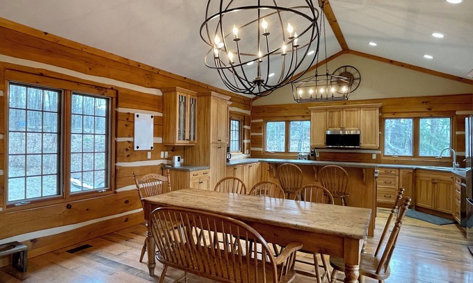 Eagle Lake Cabin | Shangri-Log: Cabin on Moose Lake with Sauna, Hot Tub, Dock
