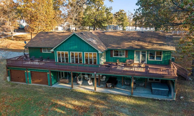 Grove House | Shared Hot Tub, Pool & Dock: Lakefront Grove House