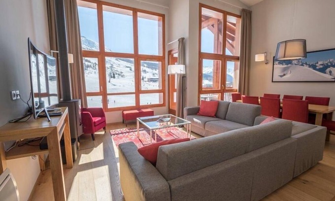 Arc-1800 Apartment | Ski-in/ski-out & foot of the slopes, 5th floor, view ski slopes, fitness, swimming pool, sauna