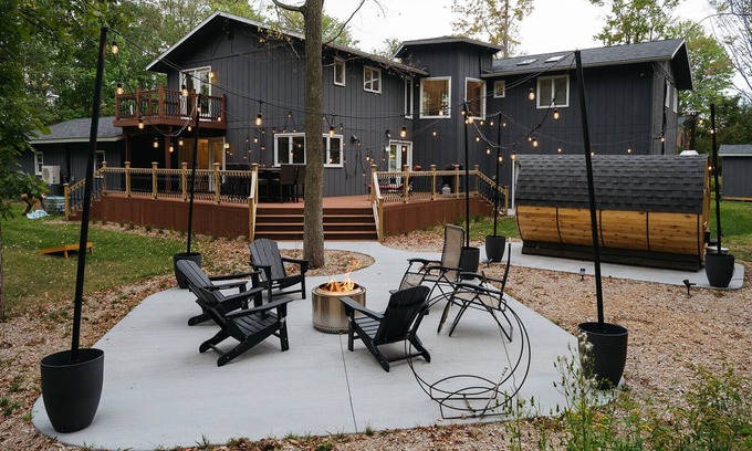 Bellaire House | Spacious Downtown Home with Private Dock, Large Decks, Solo Stove Firepit, Sauna