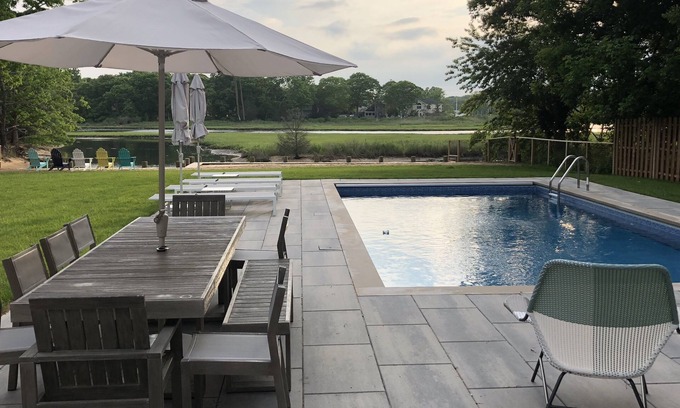 Mattituck House | Spacious home w/seasonal heated pool and water views