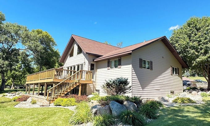 Ortonville House | Spacious home with a large deck and ample space for beautiful sunset viewing!
