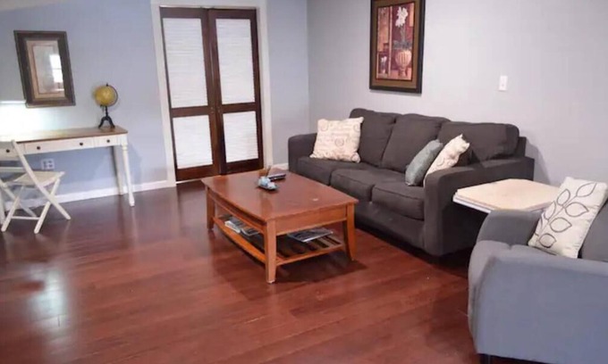 Oswego Apartment | Spacious Private 1br apt King Bed Queen Pullout Jacuzzi Smart TVs WiFi Kitchen