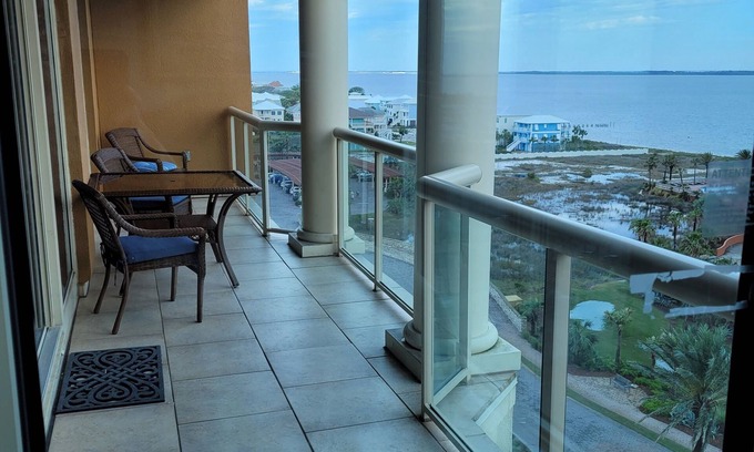 Pensacola Beach Condo | Spectacular views of the Bay! Beautiful Condo Steps from the Beach.