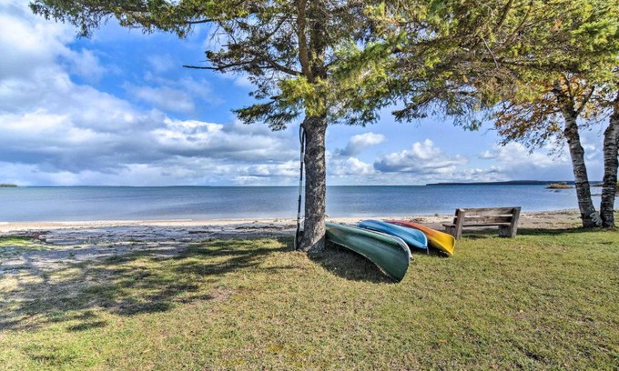 St Ignace House | St Ignace Cottage with Deck and Beach on Lake Huron!
