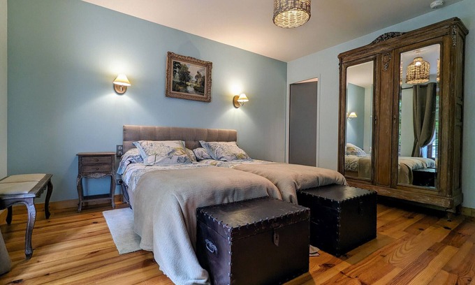 Saint-Romain-Lachalm Bed & Breakfast | Stay in Farmhouse with Pool, Tennis, Horses, and Secure Parking