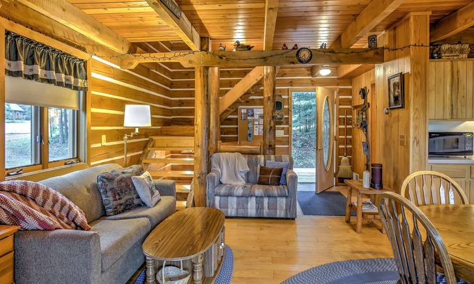 Stambaugh Cabin | Steps to Slopes! Scenic Brule Village Cabin with a Grill