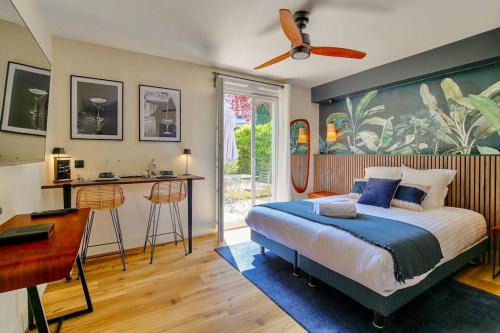 Villette Gare Apartment | Studio chic piscine, jardin et parking, Lyon 3