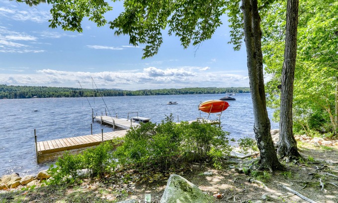 Harrison House | Stunning lakefront gem with water access, dock, 2 kayaks, firepit & private W/D