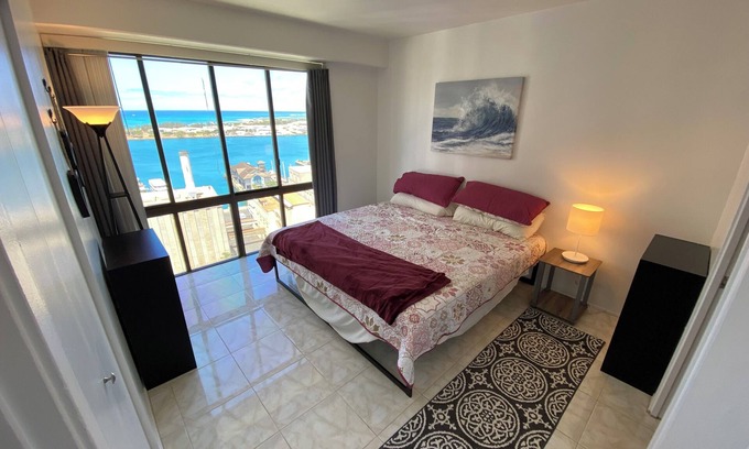 Downtown Honolulu Condo | Stunning ocean, mountain, and city views from Downtown Honolulu. Pet friendly!