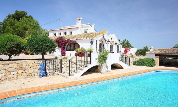 Fustera Villa | Stunning private villa for 10 people with private pool, WIFI, A/C, TV, patio and panoramic view