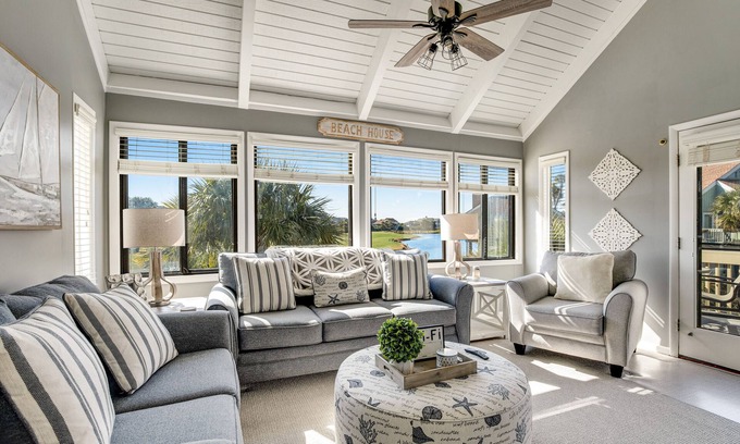 Sealoft Villas Villa | Stylish beach villa with three decks, and golf course views