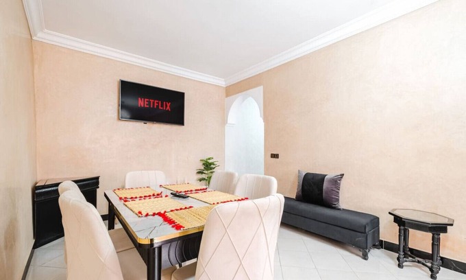 Daoudiate Apartment | Stylish Family 2BR Apartment 2 min from Majorelle Garden & YSL– Marrakech Center