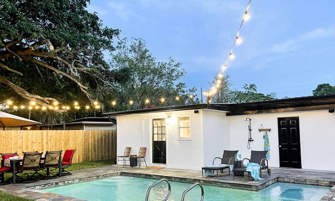 Alta Vista House | Stylish home near downtown & Siesta Key with private heated pool & workspace