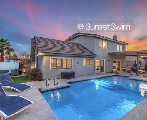 Green Valley North House | Sunset Swim, Luxury Vegas Villa with Pool, Hot Tub