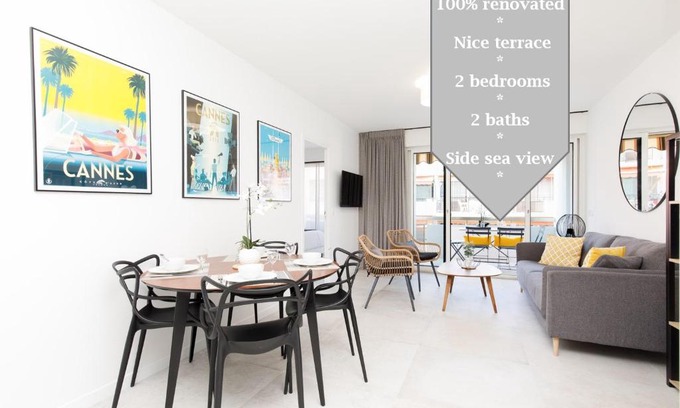 Cannes City Centre Apartment | Superb 2 beds 2 baths next to Martinez Hotel