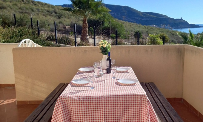 La Azohia Apartment | Superb 3 bed 2 bath apartment, fantastic views, 5 mins walk to San Gines beach.