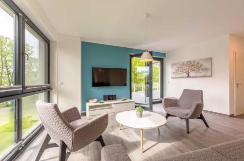 Krakow am See Apartment | Tao-Suite mit Seeblick, Balkonterrasse & Sauna