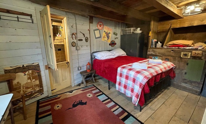 Trumansburg House | The Bunkhouse at CrowNestFarm! Communal Bathroom and Kitchenette.