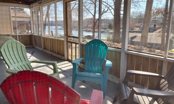 Sunrise Beach House | The "Reel Diehl" Cottage with Screened Porch, Firepit, Lake Views