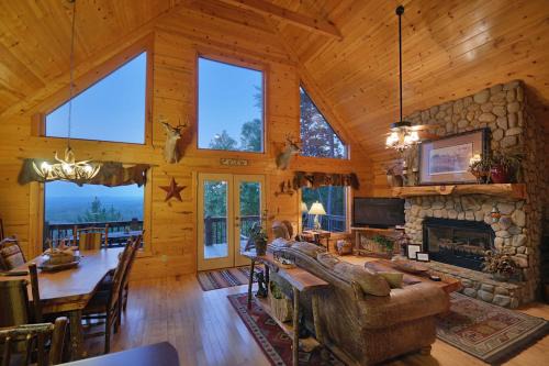 Blue Ridge Villa | The View Sweeping mountain views gas fireplace game room hot tub