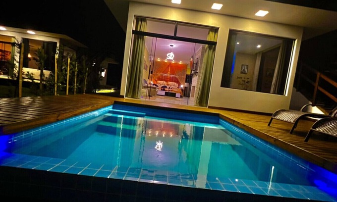 Praia Grande Ski Chalet | Theme Chalets with heated pool at the foot of the Malacara Canyon.