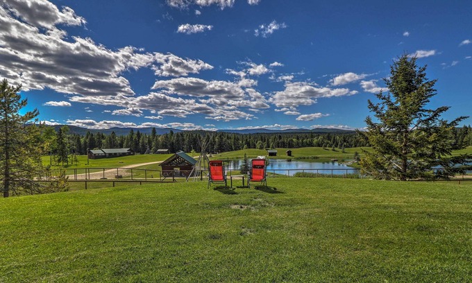 Trego Cabin | Trego Resort-Style Cabin w/Lake,Trails & 40 Acres