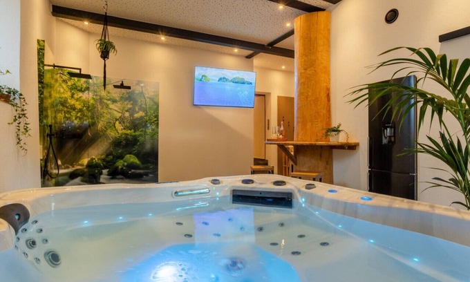 Budesheim Apartment | Tropical Wellness Suite Sauna, whirlpool, TV, BBQ