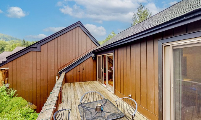 Waitsfield Condo | Two-story, creekside condo with great deck, pool & tennis - near Mad River Glen