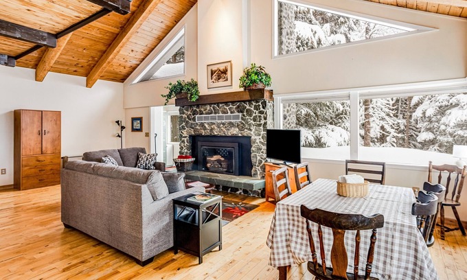 Girdwood House | Two-story, dog-friendly retreat with deck, fireplace, W/D, & mountain view