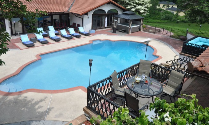 Stroudsburg House | Unique house with new hot tub, private heated swimming pool, 6 BR/6BA