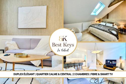 Sens Apartment | Velvet - By BEST KEYS - Maison Duplex Élégante - Plein Centre Ville - Déco Minimaliste & Cosy - Literie Haut de Gamme - 2 chambres séparées - Lit Queen Size & 1 canapé convertible - Smart TV - Machine à Café Nespresso - WiFi Fibre - Check-in Autonome