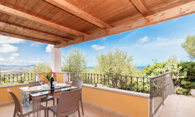 Badesi Villa | Villa Casa Angus with partial Sea View, A/C, Garden & Terrace; Pet-friendly
