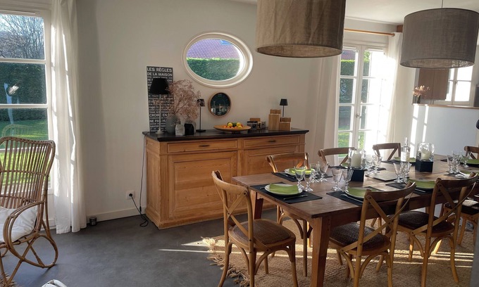 Hardelot-Plage House | "Villa H" Hardelot, 8/9 pers, quiet, near beach and golf courses