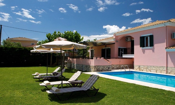 Kariotai Villa | Villa Ioanna (Anthemis villas) - Private Pool, 500sqm garden, playground for ki