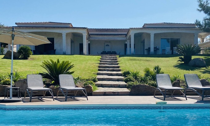 Molini Villa | VILLA PORTICCIO SWIMMING POOL EXCEPTIONAL SEA VIEW - BEACH 5 mn -GARDEN LANDSCAPE